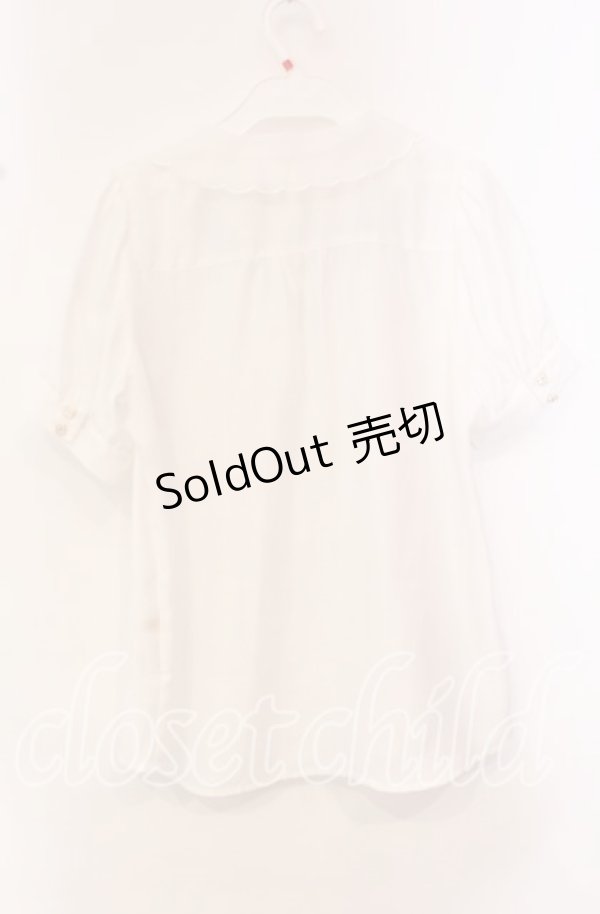 画像3: 【SALE】Secret Honey / スカラップオーガンジー襟ブラウス  シロ O-25-10-21-075-CA-BL-IG-ZT180 (3)