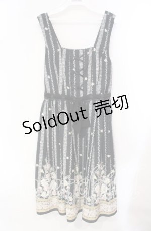 画像: axes femme / バラパネル柄ワンピース  クロ O-25-10-21-076-AX-OP-IG-OS