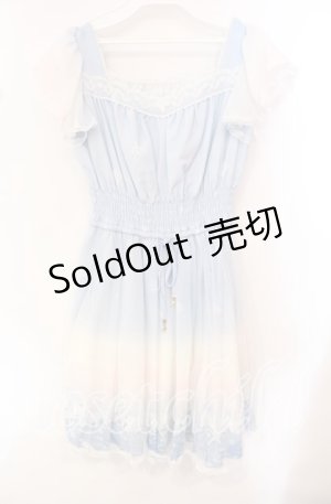 画像: Secret Honey / シェルプリントワンピース  サックス O-25-10-21-077-CA-OP-IG-OS