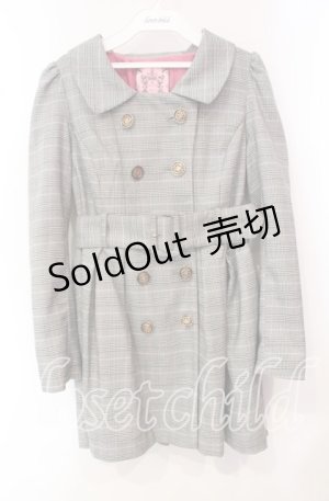 画像: Honey Bunch / チェックロングジャケット  グレー O-25-10-21-082-LO-OP-IG-OS