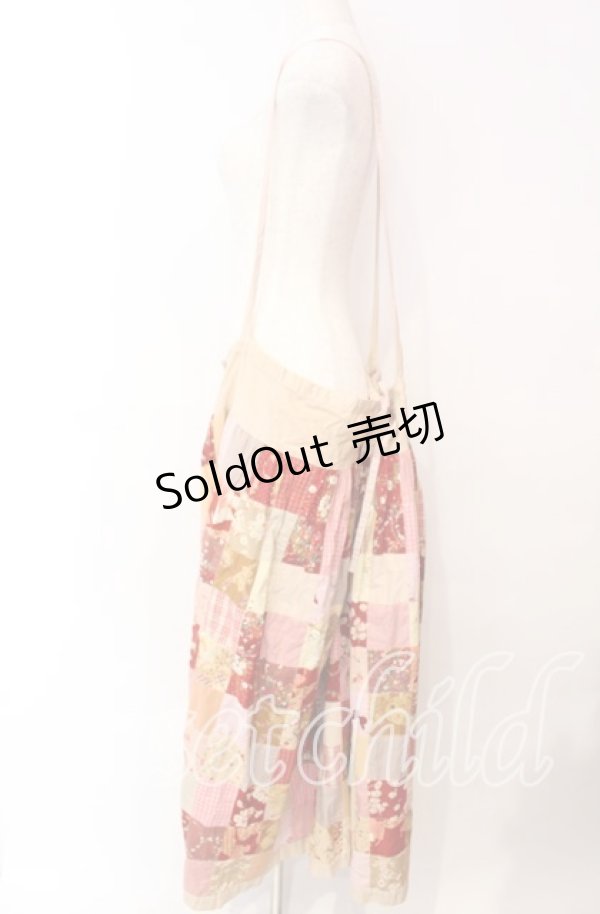 画像3: PINK HOUSE / パッチワーク吊りスカート  アカ系 O-25-10-21-007-LO-OP-IG-ZI (3)
