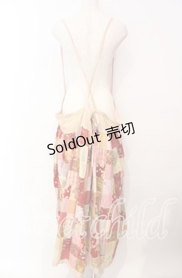 画像4: PINK HOUSE / パッチワーク吊りスカート  アカ系 O-25-10-21-007-LO-OP-IG-ZI (4)