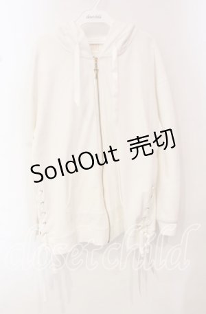 画像: Secret Honey / サイドレースアップうさみみパーカー  オフ O-25-10-21-086-CA-TO-IG-ZT236