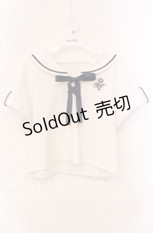 画像: Secret Honey / SH刺繍セーラートップス  シロ×ネイビー O-25-10-21-087-CA-TO-IG-OS