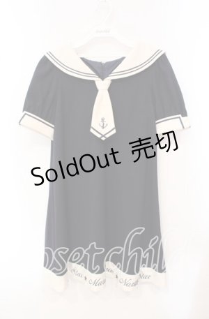 画像: Secret Honey / セーラーワンピース  ネイビー×ベージュ O-25-10-21-090-CA-OP-IG-OS