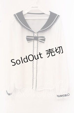 画像: Secret Honey / シャドーストライプセーラーブラウス  シロ×ネイビー O-25-10-21-091-CA-BL-IG-OS