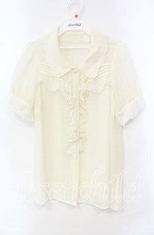 画像: Secret Magic / スカラップ2重襟ブラウス  アイボリー O-25-10-21-092-CA-BL-IG-OS