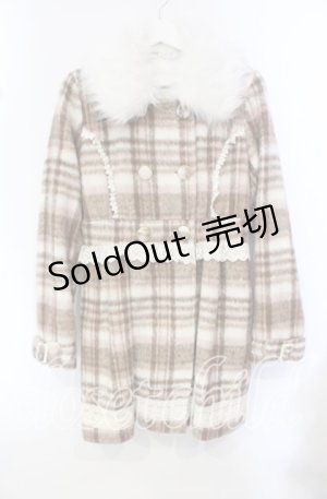 画像: LIZ LISA / ファーカラーチェックコート  ブラウン系 O-25-10-21-101-LO-CO-OW-OS