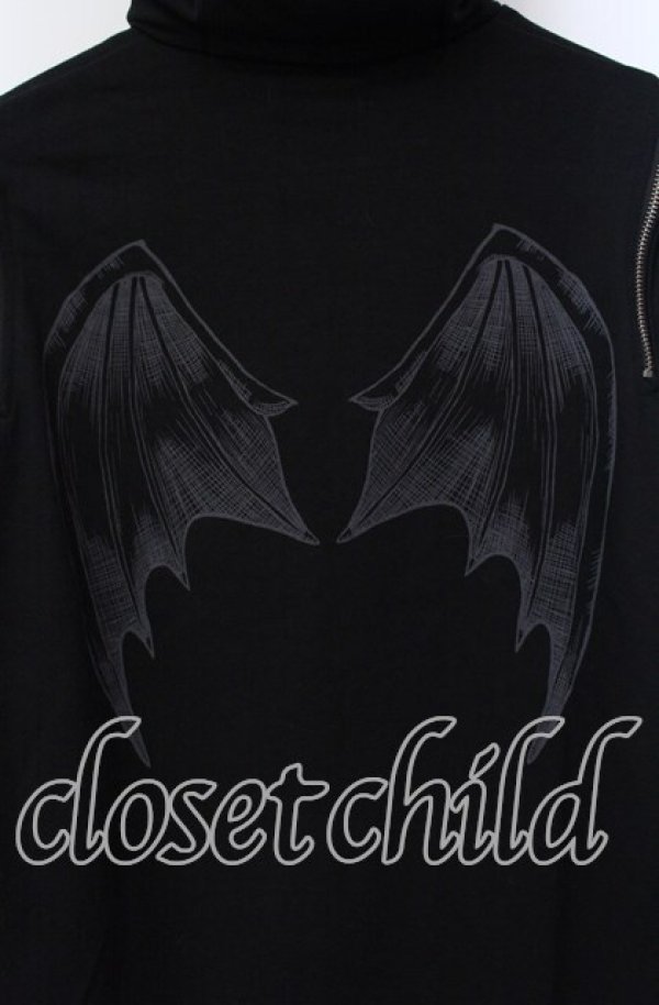 画像3: DearMyLove / 選べる天使or悪魔プリント柄パーカーワンピ M〜L 悪魔（クロ） O-25-10-21-102-EL-TO-OW-ZT057 (3)