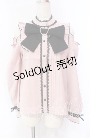 画像: DearMyLove / ハートバックルリボンオフショルブラウス M ピンク O-25-10-21-103-EL-BL-OW-OS
