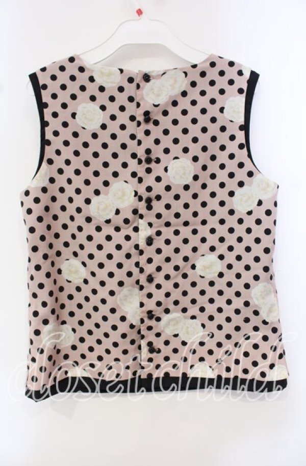 画像3: INGEBORG / カメリアドット柄ノースリーブブラウス  ピンク O-25-10-21-108-LO-TO-OW-ZT129 (3)