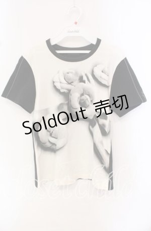画像: 【SALE】INGEBORG / カメリアptTシャツ M クロ×シロ O-25-10-21-109-LO-TO-OW-ZT129