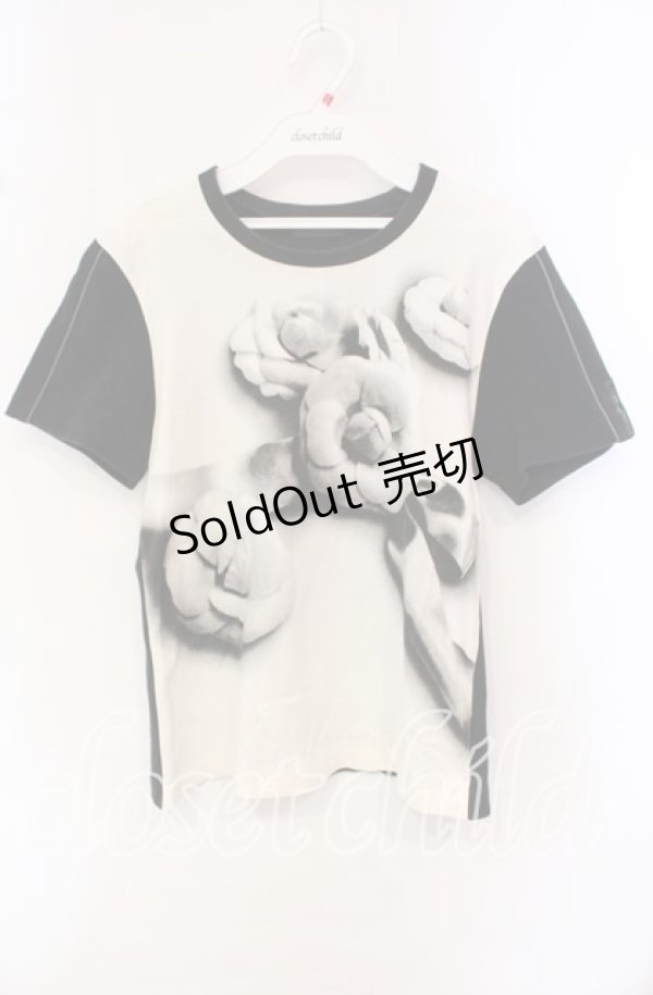 画像1: 【SALE】INGEBORG / カメリアptTシャツ M クロ×シロ O-25-10-21-109-LO-TO-OW-ZT129 (1)