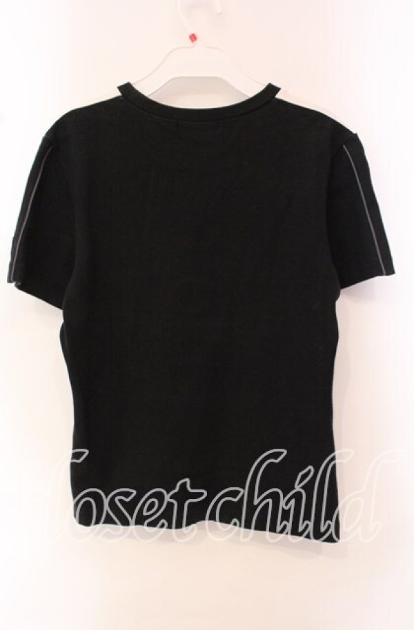 画像2: INGEBORG / カメリアptTシャツ M クロ×シロ O-25-10-21-109-LO-TO-OW-ZT129 (2)