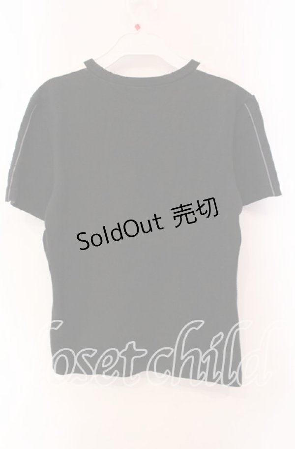 画像2: 【SALE】INGEBORG / カメリアptTシャツ M クロ×シロ O-25-10-21-109-LO-TO-OW-ZT129 (2)