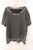 画像1: 【SALE】INGEBORG / ロゴ刺繍ボーダーTシャツ  クロ O-25-10-21-111-LO-TS-OW-ZT129 (1)