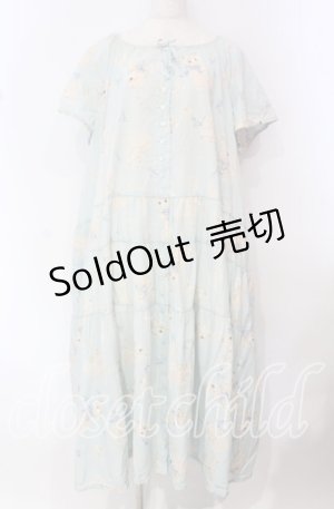 画像: PINK HOUSE / 猫ちゃんプリントワンピース【お直しあり】  サックス O-25-10-21-010-LO-OP-IG-OS