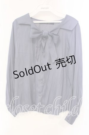 画像: an another angelus / オフショル開衿ボウタイブラウス F ブルー O-25-10-21-118-CA-BL-OW-OS