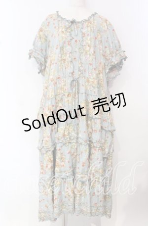 画像: PINK HOUSE / チェリーブーケプリントロングワンピース【お直しあり】  ミント O-25-10-21-011-LO-OP-IG-OS