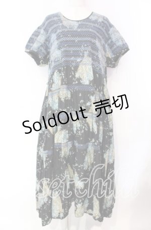 画像: WONDERFUL WORLD / フラワーバスケットステッチワンピース【お直しあり】  クロ O-25-10-21-012-LO-OP-IG-OS