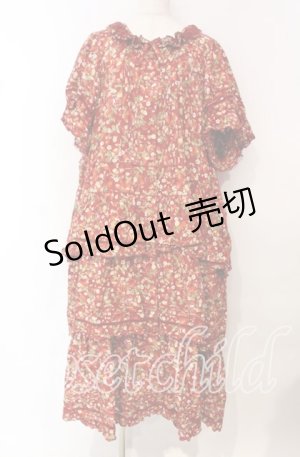 画像: PINK HOUSE / いちごロングワンピース【お直しあり】  アカ O-25-10-21-015-LO-OP-IG-OS