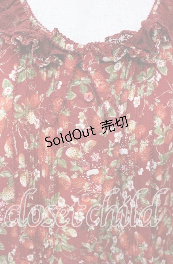 画像2: PINK HOUSE / いちごロングワンピース【お直しあり】  アカ O-25-10-21-015-LO-OP-IG-OS (2)