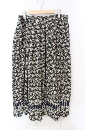 画像: KETTY / 小薔薇柄ロングスカート LL クロ×ネイビー O-25-10-21-018-EL-SK-IG-ZT49