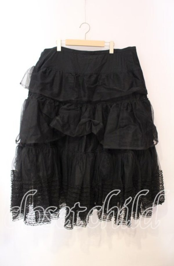 画像1: WONDERFUL WORLD / ハードチュールピコフリルパニエスカート【お直しあり】  クロ O-25-10-21-022-LO-SK-IG-ZTGD0003 (1)
