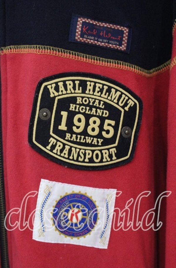 画像3: Karl Helmut / レールウェイKARLくんプリント配色パーカー 3（M） アカ O-25-10-21-023-EL-TO-IG-ZI (3)