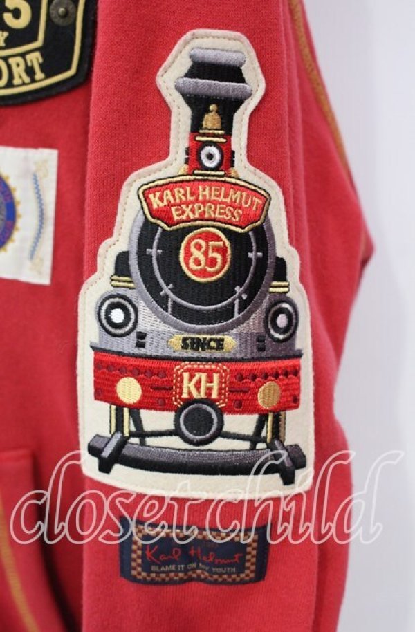 画像4: Karl Helmut / レールウェイKARLくんプリント配色パーカー 3（M） アカ O-25-10-21-023-EL-TO-IG-ZI (4)