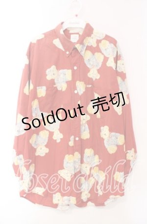 画像: Karl Helmut / くまプリントシャツ  アカ O-25-10-21-025-EL-BL-IG-ZI