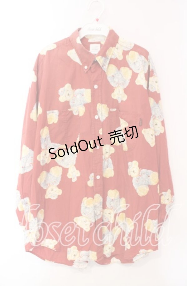 画像1: Karl Helmut / くまプリントシャツ  アカ O-25-10-21-025-EL-BL-IG-ZI (1)