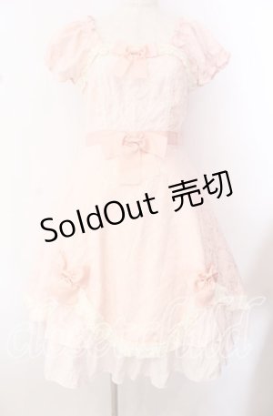 画像: milky ange / ジャガードパフスリーブワンピース  ピンク O-25-10-23-037-EL-OP-IG-OS