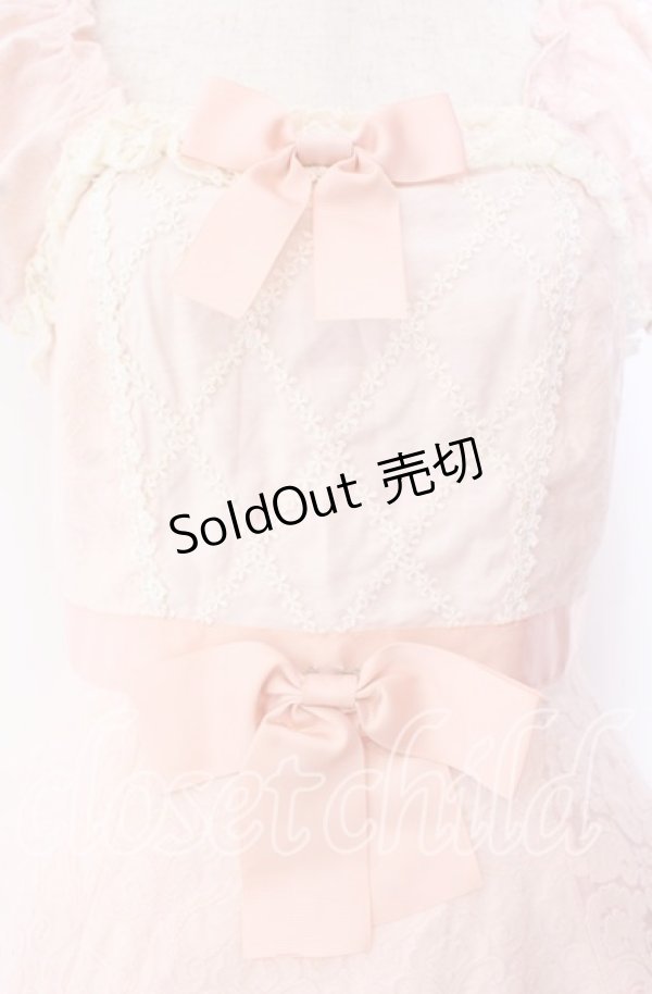 画像2: milky ange / ジャガードパフスリーブワンピース  ピンク O-25-10-23-037-EL-OP-IG-OS (2)