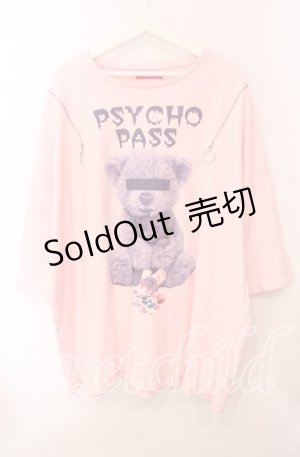 画像: Amilige / 肩ZIP PSYCHO PASS Tシャツ  ピンク O-25-10-23-038-PU-TS-YM-OS