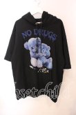 画像1: Amilige / NO DRUG 半袖プルオーバーパーカー  ブラック O-25-10-23-040-PU-TO-YM-OS (1)
