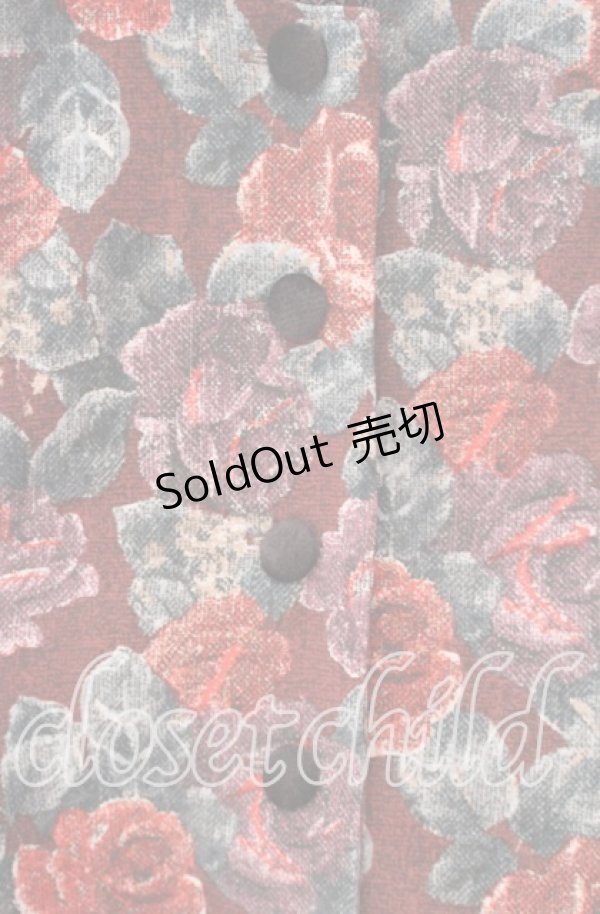 画像2: L'EST ROSE / 花柄起毛ジャンパースカート  ワイン O-25-10-23-045-LO-OP-IG-OS (2)