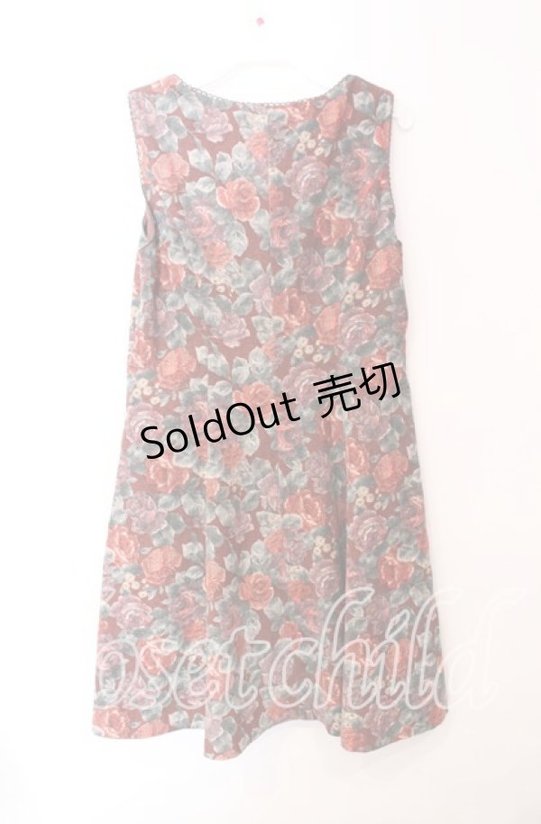 画像3: L'EST ROSE / 花柄起毛ジャンパースカート  ワイン O-25-10-23-045-LO-OP-IG-OS (3)