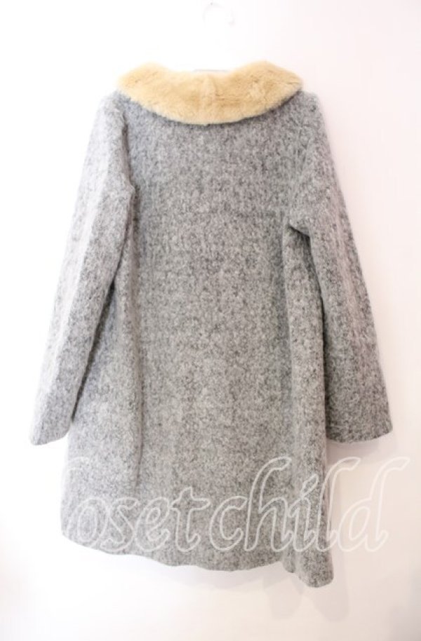 画像2: franche lippee black / リボンポケットコート  グレー O-25-10-23-046-LO-CO-IG-OS (2)
