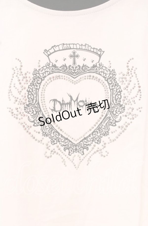 画像2: DimMoire / ラインストーンHeartCoreミニT F ホワイト×ブラック O-25-10-23-047-PU-TO-OW-OS (2)
