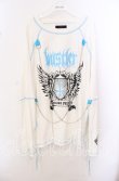 画像1: Amilige / hustlerチェーン付きロンT  ホワイト×サックス O-25-10-23-057-PU-TO-OW-OS (1)