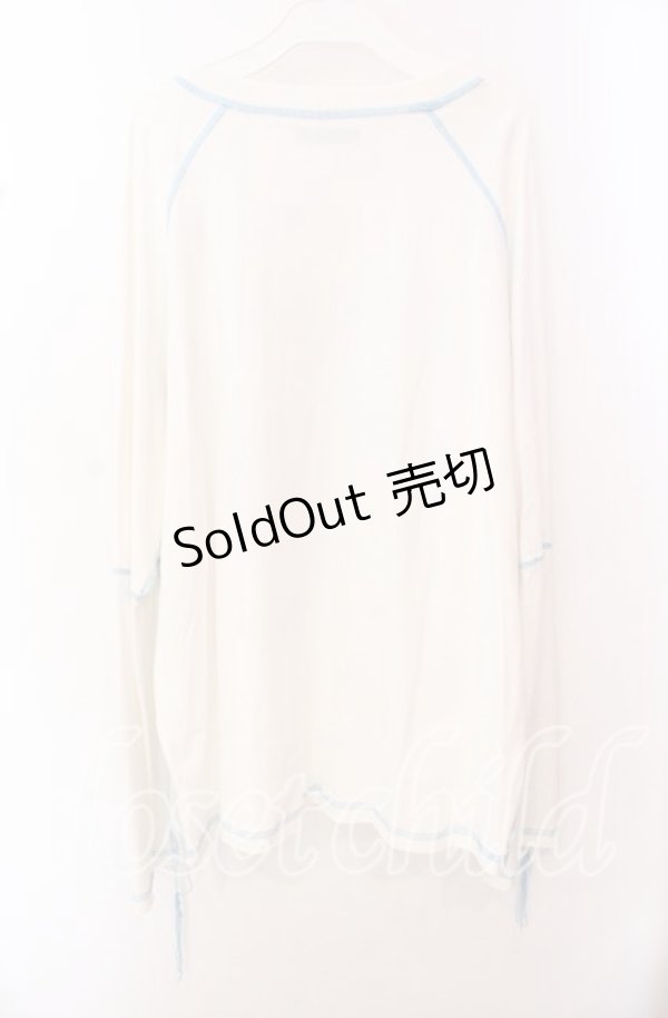 画像4: Amilige / hustlerチェーン付きロンT  ホワイト×サックス O-25-10-23-057-PU-TO-OW-ZS (4)