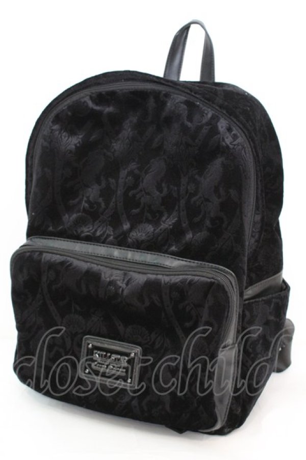 画像1: KILL STAR / Aeons Velvet Backpack リュック  ブラック O-25-10-23-1001-SL-BG-IG-OS (1)