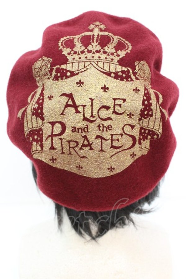 画像2: ALICE and the PIRATES / A/Pクラウンプリントベレー帽  ワイン O-25-10-23-1046-PA-AC-OW-ZT1025F (2)