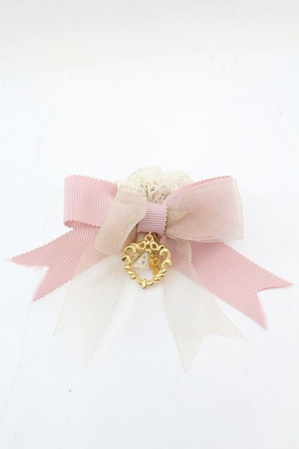 画像1: BABY,THE STARS SHINE BRIGHT / リボンヘアクリップ＆ブローチ  ピンク O-25-10-23-1052-BA-AC-OW-ZT1025F (1)