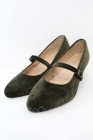 画像: an another angelus / クロスストラップベロアパンプス M グリーン O-25-10-23-1054-CA-SH-IG-ZT-K022