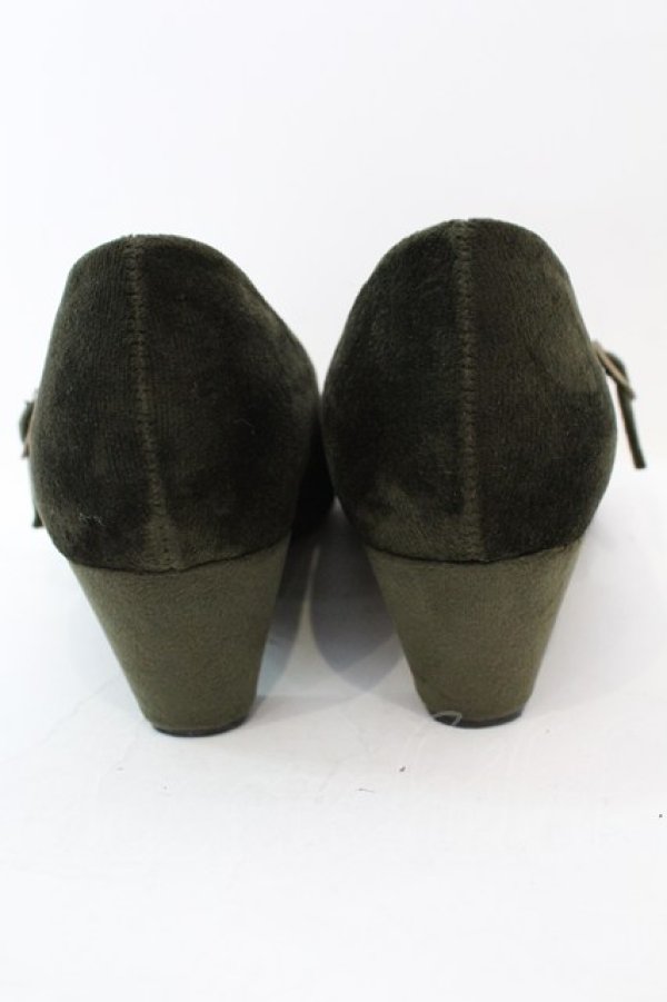 画像3: an another angelus / クロスストラップベロアパンプス M グリーン O-25-10-23-1054-CA-SH-IG-ZT-K022 (3)