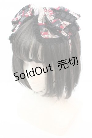 画像: ALICE and the PIRATES / 薔薇の名前柄リボンカチューシャ  クロ×ワイン O-25-10-23-1009-PA-AC-OW-ZT012