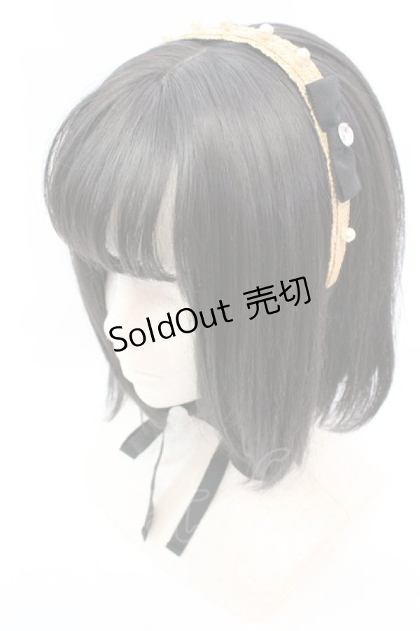 画像1: 【SALE】Emily Temple cute / ストローヘッドドレス  ナチュラル×クロ O-25-10-23-1012-ET-AC-IG-ZT012-F001 (1)