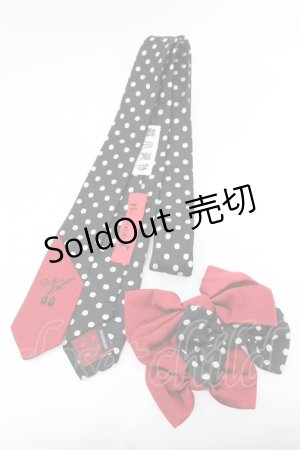 画像: ネバアランド / リボニッシュネクタイ  クロ×アカ O-25-10-23-1020-LO-ZA-IG-ZT150-F002